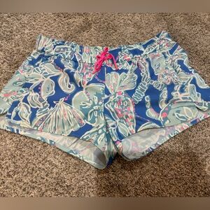 Lilly Pulitzer Run Around Shorts Bay Blue Into The Deep Luxletic